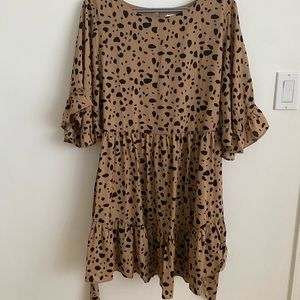 Leopard Print Ruffle Dress